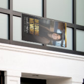 Modern goud en zwart vet foto begrafenisprogramma spandoek (Buitenkant Gebouw)
