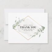 Modern Goud & Foliage Lijst Bedankkaart (Voorkant)