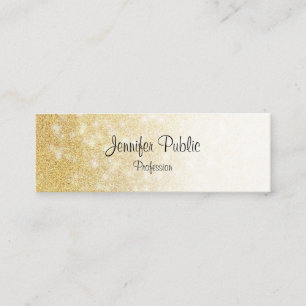 Modern Goud Glitter Kalligrafie Script Elegant Mini Visitekaartje