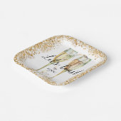 Modern Goud Glitter Party Papier Bord (Gebogen)