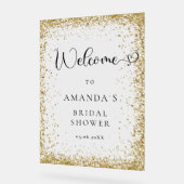 Modern, goud-glitter, welkom acryl bord (Hoek)