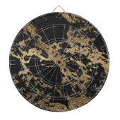 Modern Goud Glitter Zwart Marmer Dartbord (Voorkant)