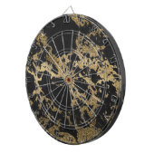 Modern Goud Glitter Zwart Marmer Dartbord (Voorkant Rechts)