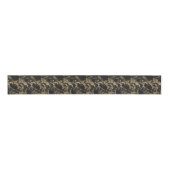 Modern Goud Glitter Zwart Marmer Grosgrain Lint (Voorkant)
