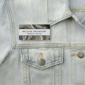 Modern Goud & Grijs Agaat Geode Abstract Naamplaatje (In situ)