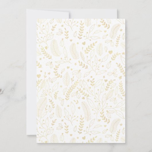 Modern Goud & Groen Kerstfeest Kaart (Achterkant)