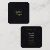 Modern Goud Handgeschreven Script Elegant Luxe Vierkante Visitekaartje (Voorkant / Achterkant)
