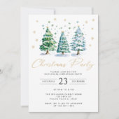 Modern Goud Kerstboom Party Kaart (Voorkant)