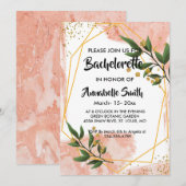 Modern Goud Lijst Ivoor Groen Bloemen vrijgezel Kaart (Voorkant / Achterkant)