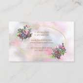 Modern Goud Lijst Waterverf Abstract Bloemen Chic Visitekaartje (Achterkant)