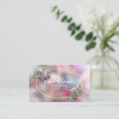 Modern Goud Lijst Waterverf Abstract Bloemen Chic Visitekaartje (Staand voorkant)