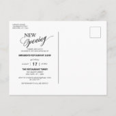 Modern Goud Lint Zwart NIEUW Opening Uitnodiging Briefkaart (Achterkant)