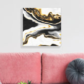 Modern Goud Marmer Schilderen Esthetisch Canvas Afdruk (Insitu (Woonkamer))