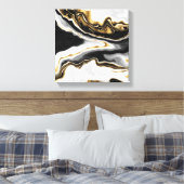 Modern Goud Marmer Schilderen Esthetisch Canvas Afdruk (Insitu (Slaapkamer))