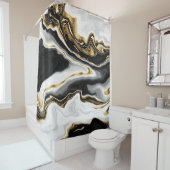 Modern Goud Marmer Schilderen Esthetisch Douchegordijn (In situ)