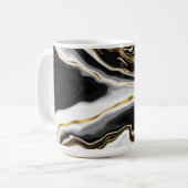 Modern Goud Marmer Schilderen Esthetisch Koffiemok (Voorkant links)