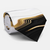 Modern Goud Marmer Schilderen Esthetisch Stropdas (Opgerold)