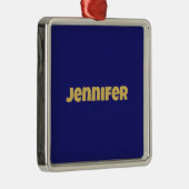 Modern Goud Midnight Blue Kleur Plain Uniek Metalen Ornament (Rechts)