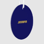 Modern Goud Midnight Blue Kleur Plain Uniek Ornament (voorkant)