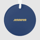 Modern Goud Midnight Blue Kleur Plain Uniek Ornament (achterkant)