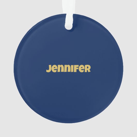 Modern Goud Midnight Blue Kleur Plain Uniek Ornament (achterkant)
