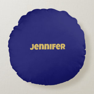 Modern Goud Midnight Blue Kleur Plain Uniek Rond Kussen