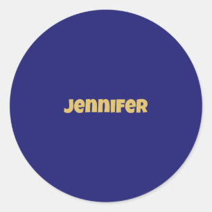 Modern Goud Midnight Blue Kleur Plain Uniek Ronde Sticker
