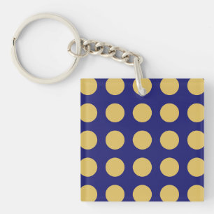 Modern Goud Midnight Blue Kleur Plain Uniek Sleutelhanger