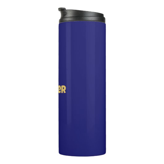 Modern Goud Midnight Blue Kleur Plain Uniek Thermosbeker (Geroteerd rechts)