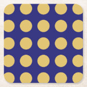 Modern Goud Midnight Blue Kleur Plain Uniek Vierkante Kartonnen Onderzetter (Voorkant)