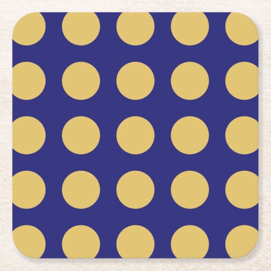Modern Goud Midnight Blue Kleur Plain Uniek Vierkante Kartonnen Onderzetter (Voorkant)