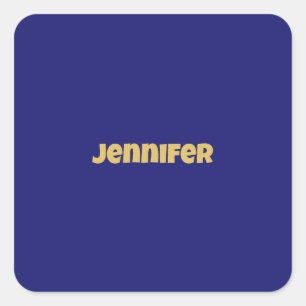 Modern Goud Midnight Blue Kleur Plain Uniek Vierkante Sticker