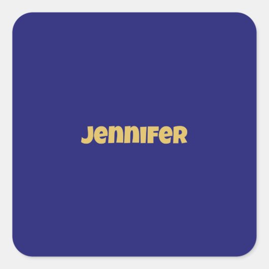 Modern Goud Midnight Blue Kleur Plain Uniek Vierkante Sticker (Voorkant)