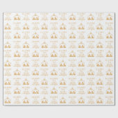 Modern Goud Minimalistisch Religieus Kerstmis Cadeaupapier (Vlak)