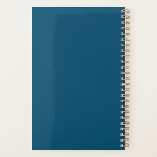 Modern Goud Monogram Indigo Blauw Pro Business Planner (Achterkant)