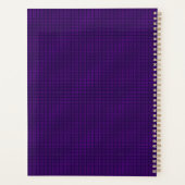 Modern Goud Monogram Logo Paarse Vierkantjes Patro Planner (Achterkant)