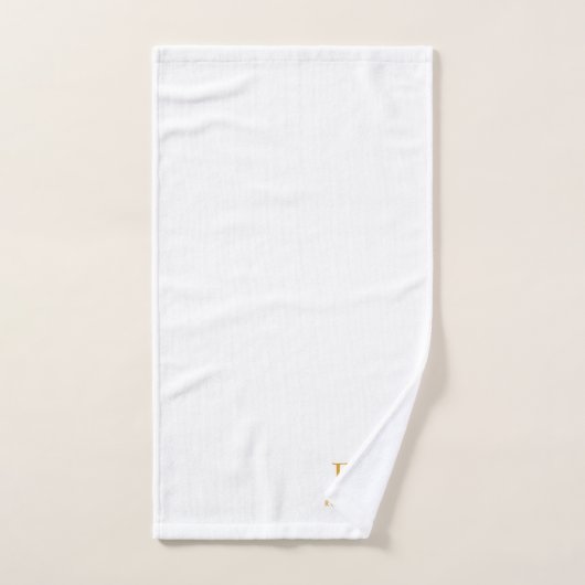 Modern Goud Monogram op Wit Bad Handdoek (Handdoek)