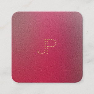 Modern Goud Monogram Structured Look Sjabloon Vierkante Visitekaartje