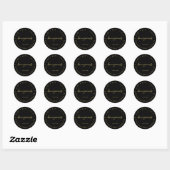 Modern Goud op Zwart Script Honeycomb Label (Vel)