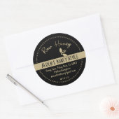 Modern Goud op Zwarte Ruwe Honing Gestileerde Honi Ronde Sticker (Envelop)