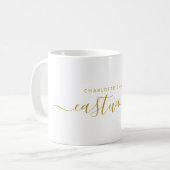 Modern Goud Paar Monogram Koffiemok (Voorkant links)