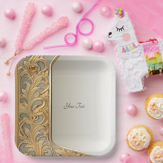 Modern Goud Papier Bord (Feest)