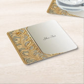 Modern Goud  Papier Onderzetter (Schuin)