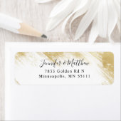 Modern goud penseelstreek retouradres etiket (Insitu)