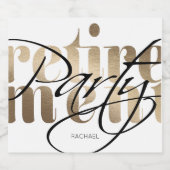 Modern Goud Pensioen Partij Bier Etiket (Enkel label)