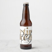 Modern Goud Pensioen Partij Bier Etiket (Voorkant)