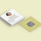 Modern Goud Professioneel QR Code Social Media Vierkante Visitekaartje