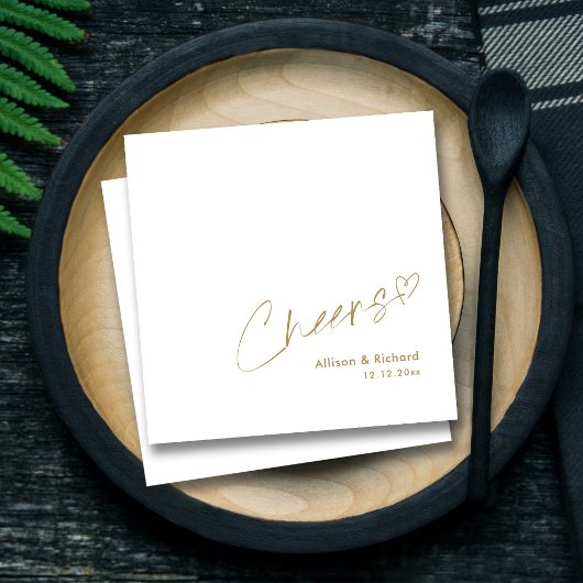 Modern Goud Proost Hand belettering: Elegante brui Servet