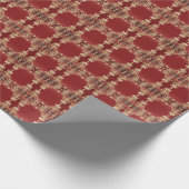 Modern Goud Rood Bloemig Inpakpapier (Hoek)