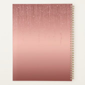 Modern Goud Roos Glitter Monogram Planner (Achterkant)